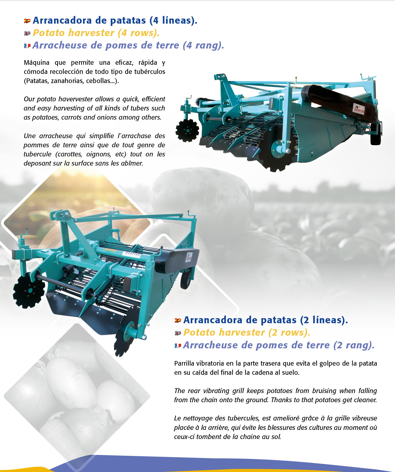 ARRANCADORA DE PATATAS 2 Y 4 FILAS.